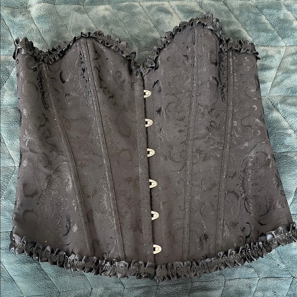 Elegant Black Brocade Corset